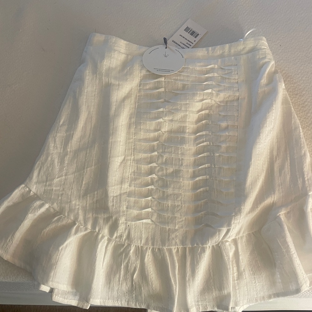 Wander Cream Ruffled Mini Skirt